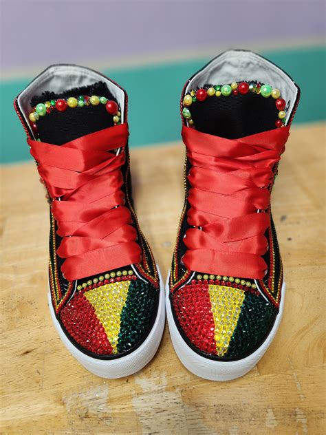 Bling Canvas Sneakers Bling Sneakers Black History - Etsy