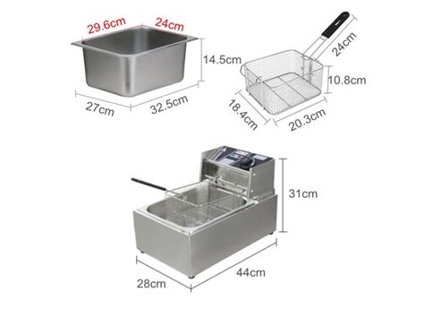 6L 2500W Fritadeira Elétrica Comercial Restaurante Cozinha Fritadeira