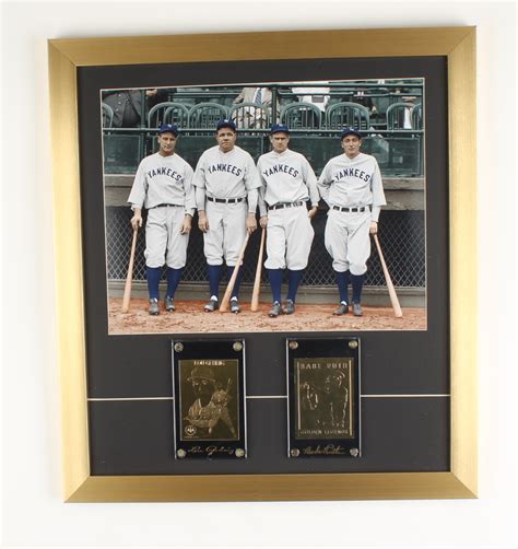 Lou Gehrig Babe Ruth 18x20 Custom Framed Photo Display With 23 KT