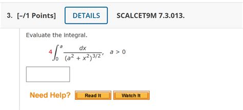 Solved Points Scalcet M Evaluate The Integral Chegg