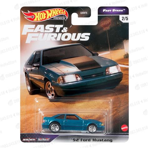 Xe Hot Wheels Ford Mustang bánh cao su Premium Fast Furious Real Riders xe mô hình đồ chơi