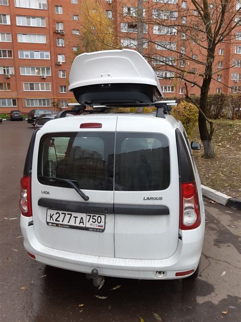 Установка багажника и автобокса на крышу — LADA Ларгус, 1,6 л., 2018 ...
