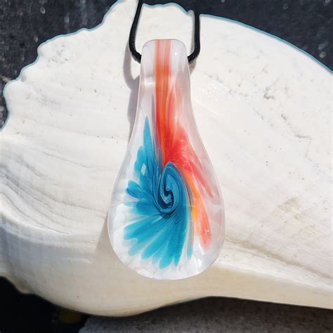 Trippy Glass Pendant Blown Glass Heady Pendant Necklace By Dragonfire Glass Dragonfireglass