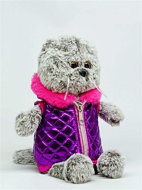 Мягкая игрушка Копиця кот Басик в фиолетовой куртке 33 см 00067-5 (ID ...
