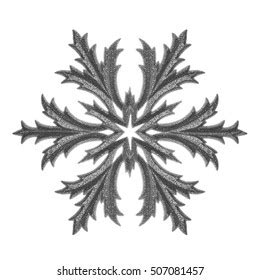 Silver Snowflake Isolated On White Background Stock Photo