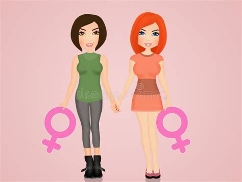 Illustration Of Lesbian Couple Stock Illustration Illustration Of Female Girls