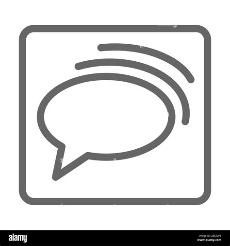 Chat message sign line icon, Communication chat symbol, received mail ...