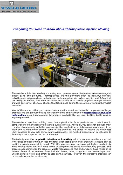 PPT - Thermoplastic Injection Molding & Moldmaking Process PowerPoint ...