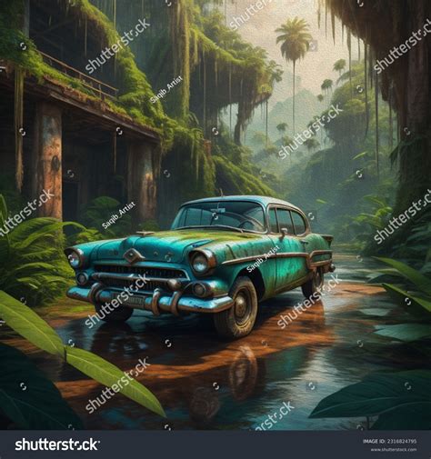 Old Autoretro Car Oil Paintings Stock Illustration 2316824795 ...