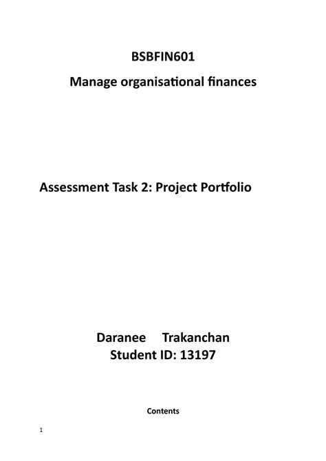 13197 Bsbfin 601 A2 Assignments Answer BSBFIN Manage Organisational