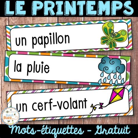 Le Printemps Mots De Vocabulaire GRATUIT