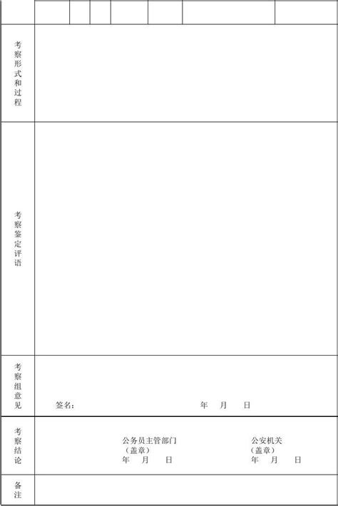 湖北省公安机关考试录用人民警察考察政审表word文档免费下载亿佰文档网