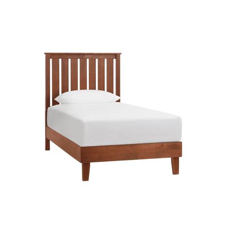 Stylewell Gatestone Wood Walnut Twin Bed With Vertical Slats 7626 In