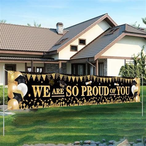 Anatanowor Large Congratulations Decoration Banner Black