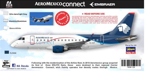 8aDecs Decals Catalogue Aeromexico Connect E170 Decalset