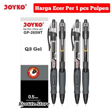 Jual Pulpen Joyko Gel Pen 0 5 Mm Retractable Black Ink Smooth Writing