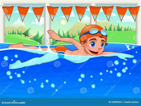 Young Swimmer In The Swimming Pool. Stock Images - Image: 35489454