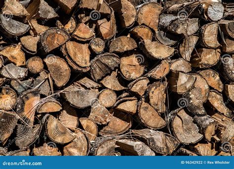 Stack Of Split Firewood Stock Photo Image Of Heating