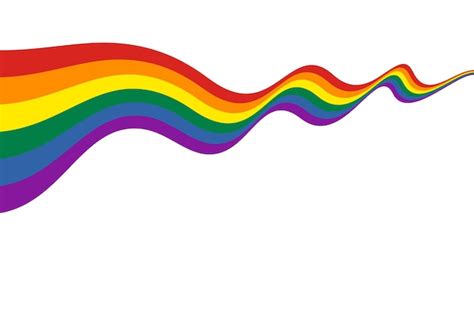 Premium Vector Waving Ribbon Pride Flag Rainbow Lgbt Symbol Icon Flat