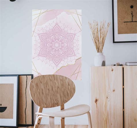 Zen Poster Rosa Wasserfarben Mandalas Tenstickers