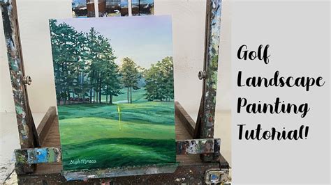 Golf Course Landscape Acrylic Painting Tutorial Real Time Youtube