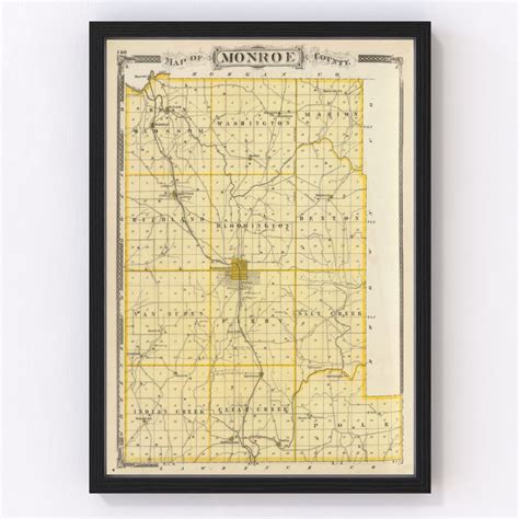 Vintage Map of Monroe County Indiana, 1876 by Ted's Vintage Art