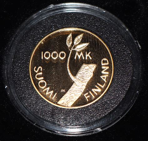 Finland Proof Gold 1997 1000 Markkaa 80th Anniversary Of Independence