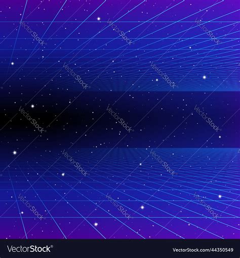 Retro Neon Background With S Styled Laser Grid Vector Image