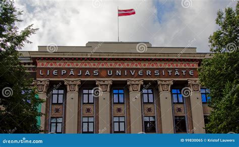 Detail of Liepaja University Building Editorial Image - Image of baltic ...