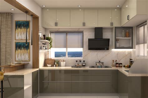 Modular Kitchen Design With Breakfast Counter Livspace