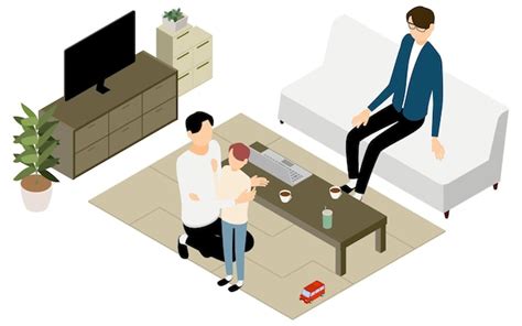 Premium Vector Isometric Lgbt One Of The Sexual Diversity Parenting Of Gay Couples