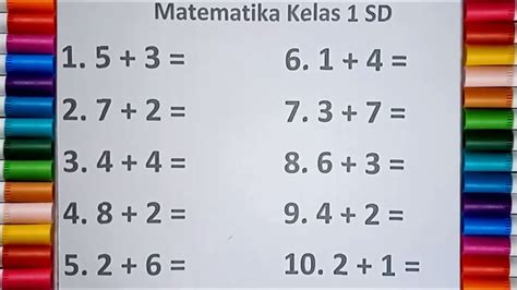 Belajar Matematika Kelas 1 Sd Tentang Penjumlahan Youtube