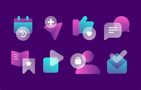 Social Media Ui Icons Glassmorphism Concept 10408920 Vector Art At Vecteezy