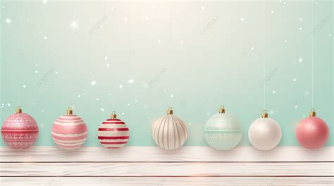 Pastel Christmas Card Baubles Lights And Wood Texture In Vector