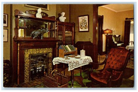 C1950s Harding Home Library Interior View Marion Ohio Oh Vintage