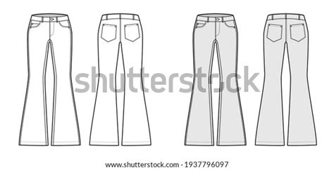 Jeans Flared Bottom Denim Pants Technical Stock Vector Royalty Free 1937796097 Shutterstock