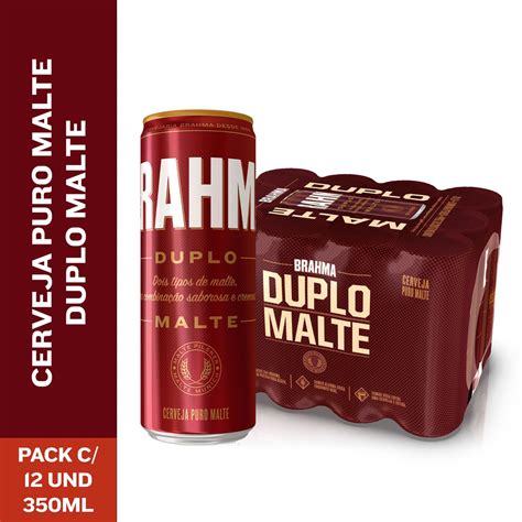 Pack Cerveja Pilsner Duplo Malte Brahma Lata 350ml Com 12 Unidades