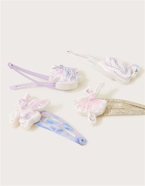 Unicorn Hair Clips 4 Pack Accessories Monsoon Uk