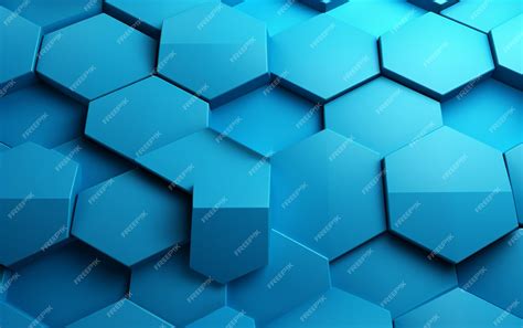 Premium AI Image | Blue hexagon pattern3d rendering