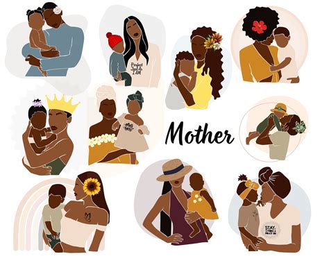 Mother Clipart Black Woman Svg Abstract Mother Svg African Etsy Canada