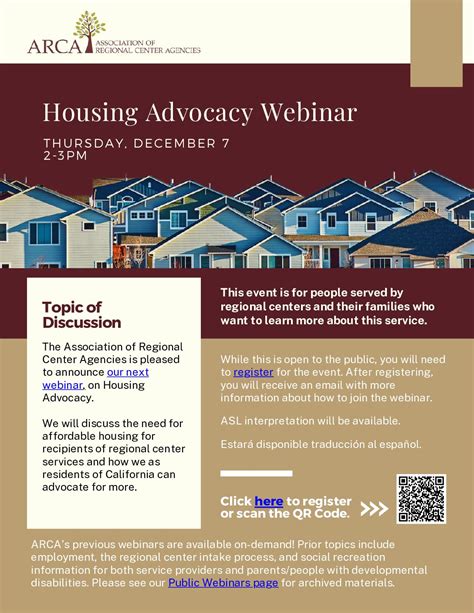 Arca Housing Advocacy Webinar Kern Regional Center