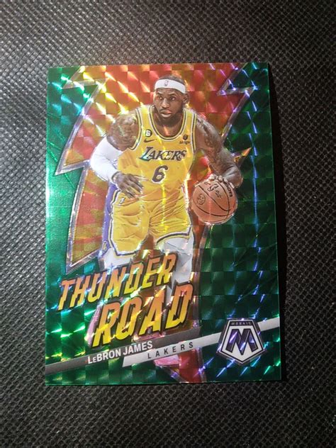 2023 Panini Mosaic Basketball LeBron James Thunder Road Green Prizm