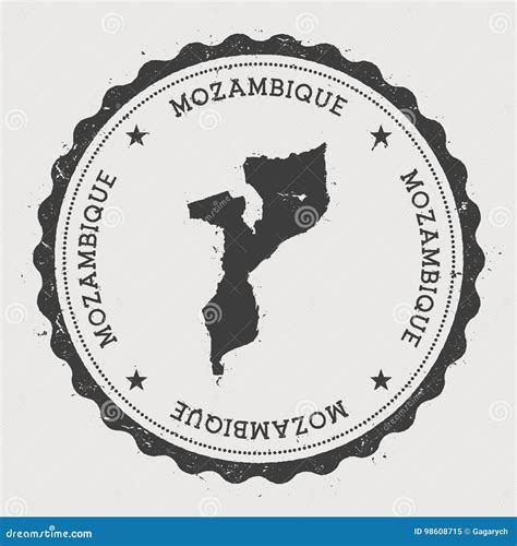 Mozambique Hipster Round Rubber Stamp Stock Vector Illustration Of