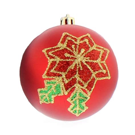 Festive Shatterproof Poinsettia Bauble