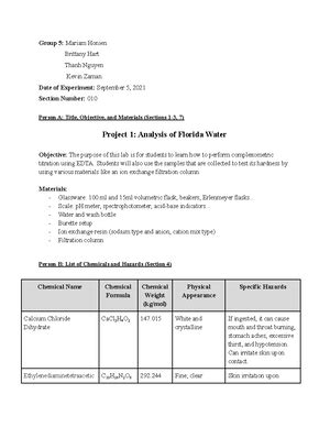 CHM 2046 Exam I Practice Test With Answers PERIODIC TABLE OF THE