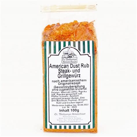 American Dust Rub Steak und Grillgewürz Gewürzzubereitung Sankt