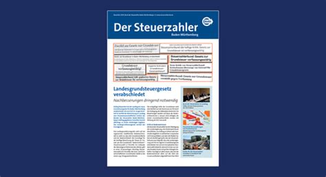 Landesbeilage Baden W Rttemberg Dezember Bund Der Steuerzahler E V