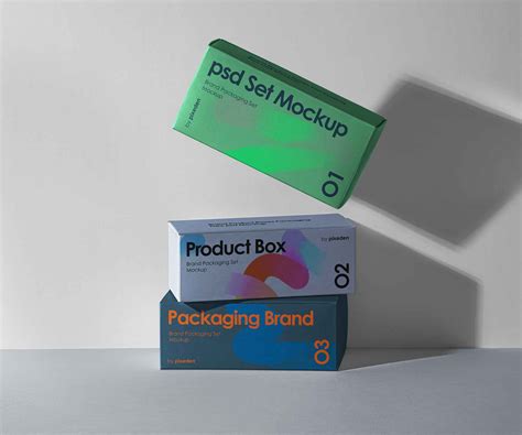 Product Packaging Boxes Mockup (PSD)