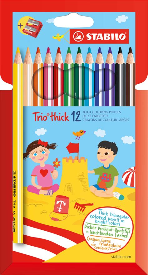 Colored pencil STABILO Trio thick - box of 15 colors | STABILO