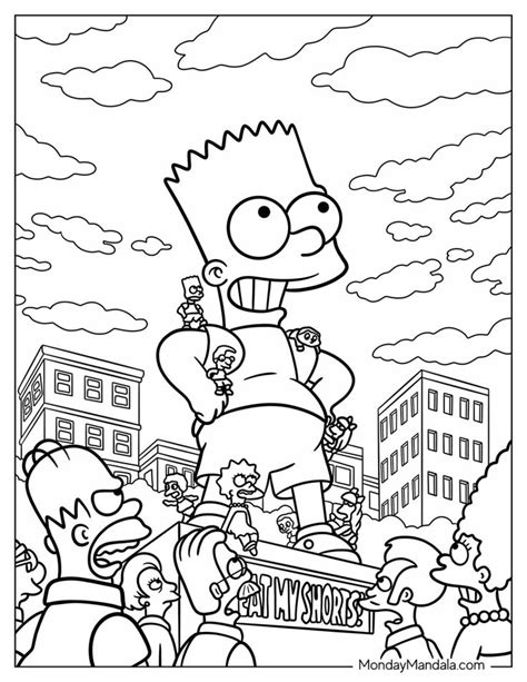 20 Bart Simpson Coloring Pages Free Pdf Printables In 2024 Cartoon Coloring Pages Coloring